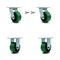 Service Caster 4 Inch Green Poly on Steel Caster Set with Roller Bearings 2 Swivel Lock 2 Rigid SCC-30CS420-PUR-GB-BSL-2-R-2 - alternate 1